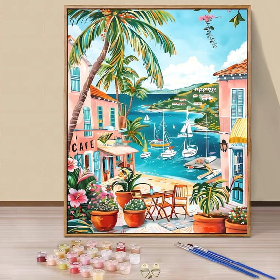 JYLMOOD DIY Paint by Number for Adults, Easy Painting by Numbers for Gift Home Wall Decor 16x20in without Frame, Colored Canvas