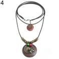 thumbnail image 5 of UDIYO Vintage Women Jewelry Dragon Leaf Wood Circle Necklace Multi-layer Sweater Chain, 5 of 7