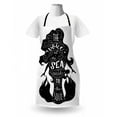 thumbnail image 3 of Saying Apron, Voice of Sea Speaks to Soul Typography on Silhouette Mermaid, Unisex Kitchen Bib with Adjustable Neck for Cooking Gardening, Adult Size, Charcoal Grey White, by Ambesonne, 3 of 4
