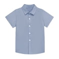 thumbnail image 2 of UACY Boys Button Down Shirt Short Sleeve Kids Collared Dress Shirts for Toddler Teen Boy Summer Clothes, 2 of 4