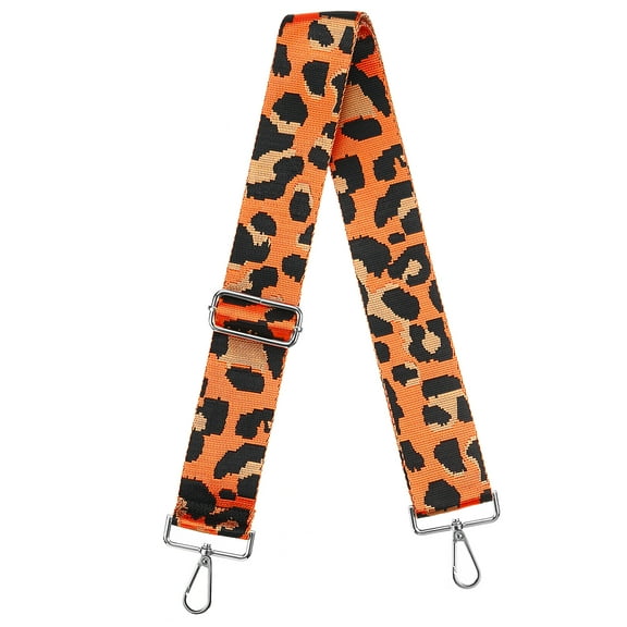 Uxcell Purse Strap Replacement, Leopard Crossbody Shoulder Strap(Orange, Silver Buckle)