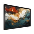 thumbnail image 2 of Designart "Ripple Waves Melody Orange and Gold Harmony I" Abstract Framed Wall Art Decor - Modern Orange Abstract Painting Living Room Framed Canvas Art, 2 of 6
