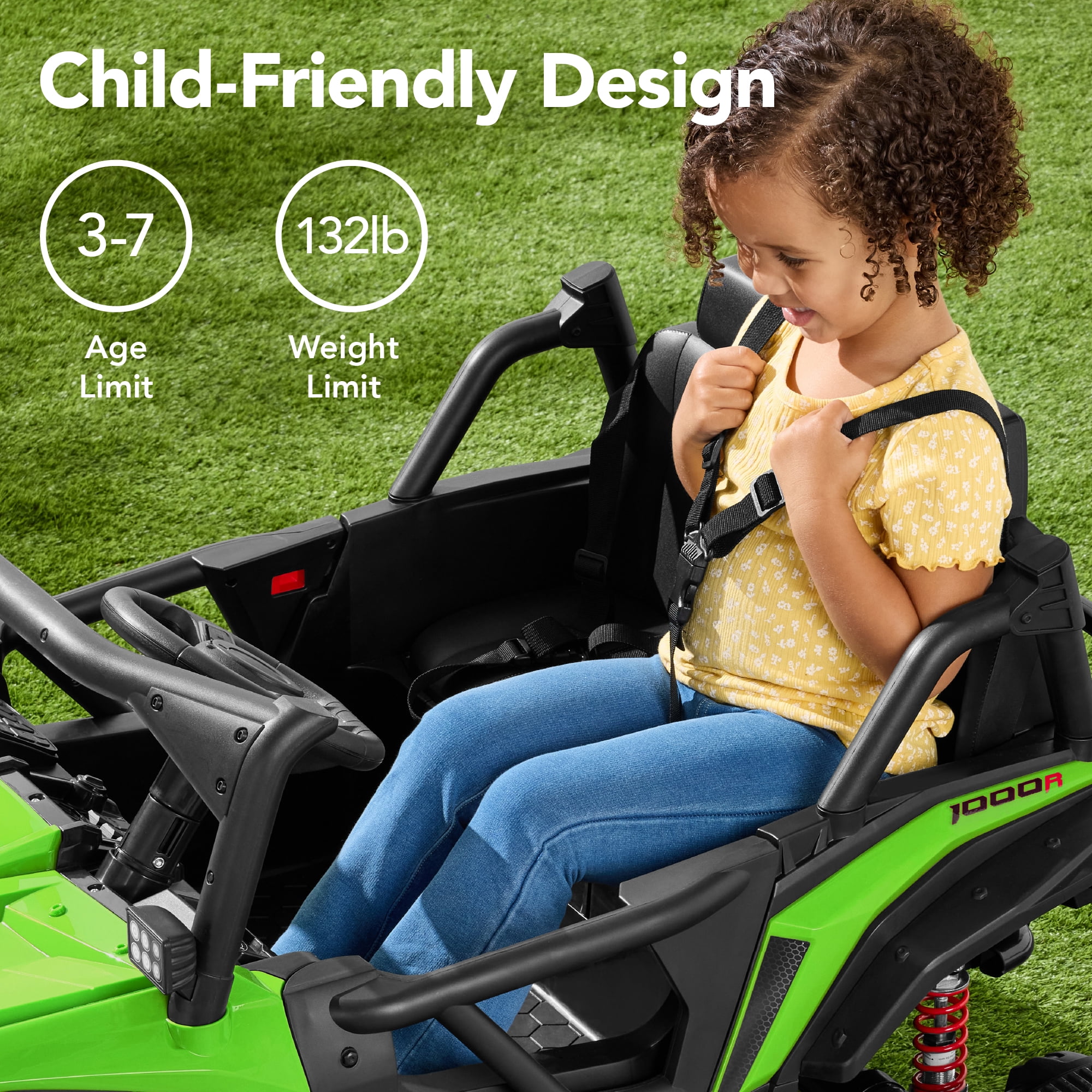 Best Choice Products Kids 24V Electric Ride-On UTV, Officially Licensed Honda Talon w/ Remote, LED Lights - Lime Green