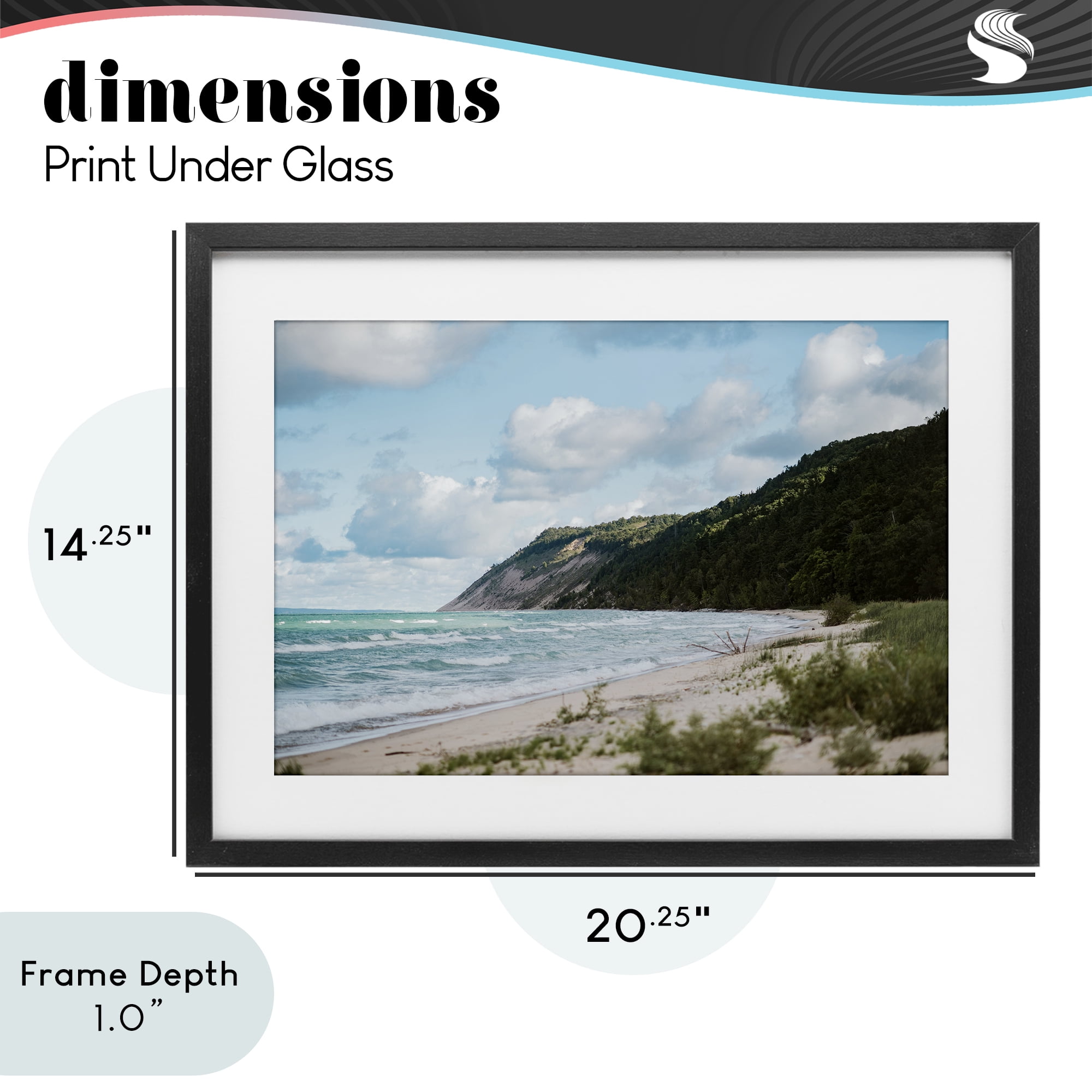 Stupell Industries Sleeping Bear Cliff Black Framed Print Under Glass, design by Amy Carroll