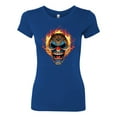 thumbnail image 2 of Flaming Laughing Fierce Clown | Womens Cars and Trucks Slim Fit Junior Tee, Royal, Small, 2 of 3