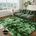 thumbnail image 4 of ASPILLOW 9x12 Fluffy Rug for Room,Non Skid Plush Indoor Home Decor Rug,Modern Shaggy Fuzzy Rugs for Living Room,Tie-dye Dark Green, 4 of 10