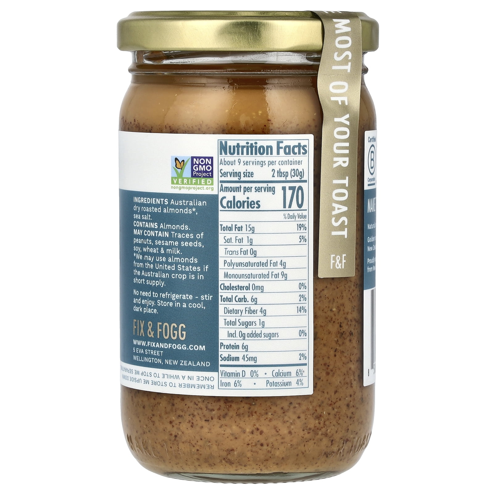 Fix & Fogg KHRM00373363 10 oz Smooth Almond Butter