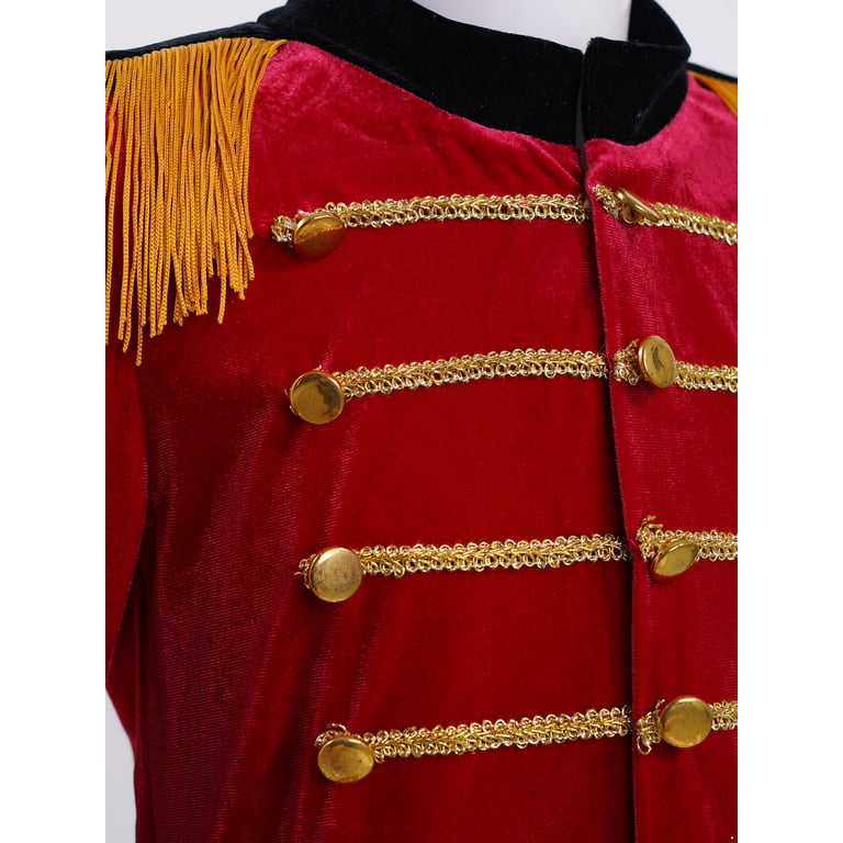  Loloda Kids Boys/Girls Drum Majorette Costume Red Marching Band  Uniform Halloween Tassels Coat Jacket : Clothing, Shoes & Jewelry