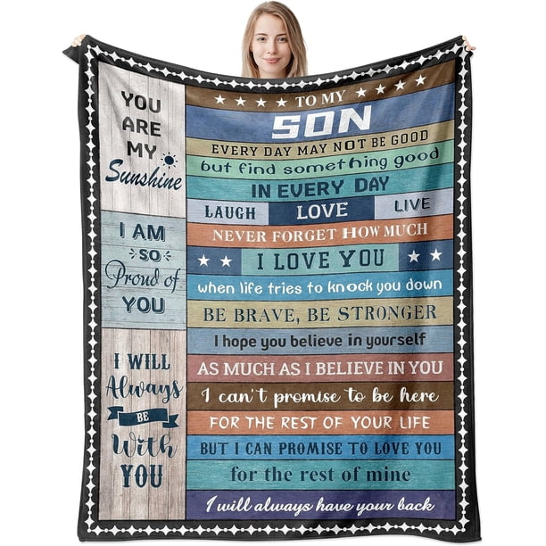 LHSHID Grandson Gifts from Grandma Christmas Xmas Gifts for Grandson Grandson Gifts from GrandYess to My Grandson Birthday Throw Blankets 60x80in