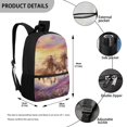 thumbnail image 5 of Uourmeti Smooth Double Zipper Backpack for Travel School, 17 Inch Durable Zippered School Bookbag, Running Horses Purple Flower Field, 5 of 6