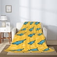 thumbnail image 2 of Throw Blanket for Couch Sofa and Bed, Cartoon Cute Crocodile Yellow Super Soft Plush Throw Blanket, Fuzzy Cuteness Comfy Warm Washable Flannel Blanket & Throws for All Season 80"x60", 2 of 5