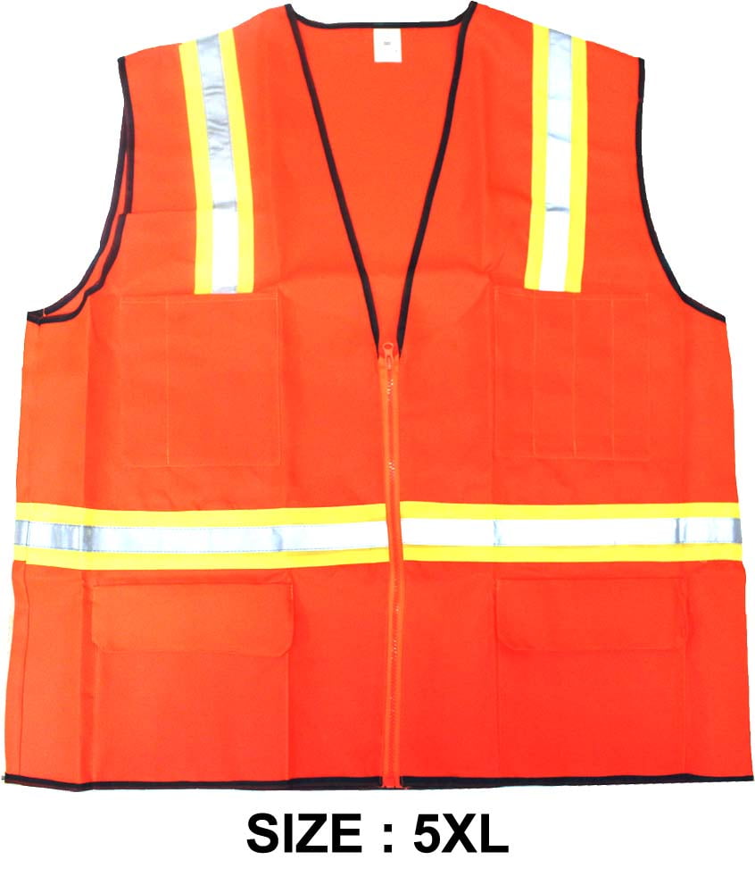 Bright Orange Safety Vest - Adult Size 