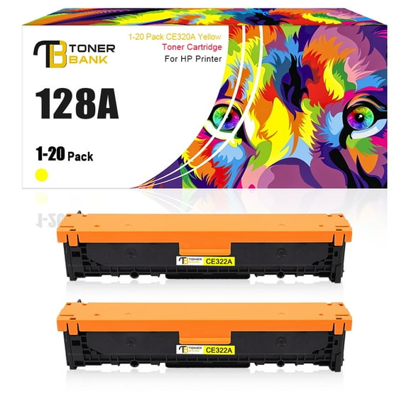 Toner Bank 2-Pack Compatible Toner for HP CE320A 128A LaserJet Pro CP1525N CP1525NW CM1415FN CM1415FNW MFP Laser Printer (2 * Black)
