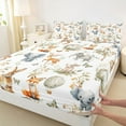 thumbnail image 3 of Castle Fairy Teens Cute Elephants Deer Fox Rabbit 4pcs Bed Sheets,Chic Flowers Butterflies King Sheets,Cartoon Jungle Animal Super Cozy Sheet Set,Breathable Home Decor, 3 of 7