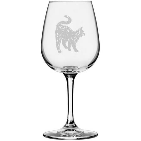

Tortoiseshell Side View Cat Themed Etched All Purpose 12.75oz Libbey Wine Glass