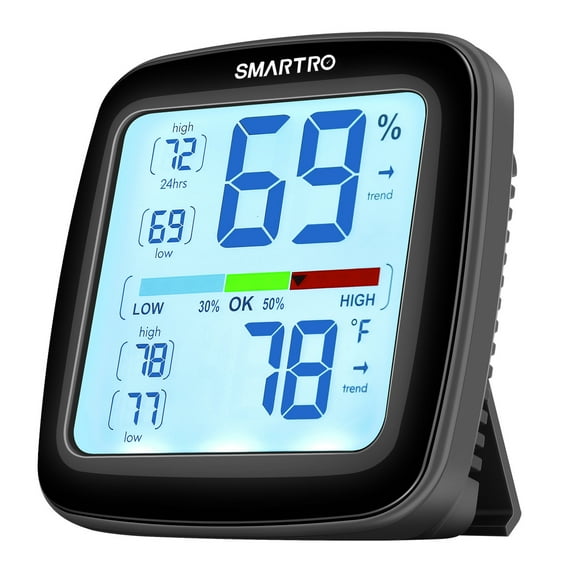 SMARTRO SC42 Professional Digital Indoor Thermohygrometer, Black