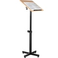 thumbnail image 1 of VEVOR Lectern Podium Stand, Height Adjustable Laptop Table, Portable Presentation Standing for Classroom, Office, Church, Tilting Desktop with Edge Stopper, Oak, 1 of 9