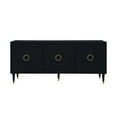 thumbnail image 3 of Luana Black Sideboard/Buffet - 3 Doors, Brushed Finish Gold Handle and Leg Tip, 3 Adjustable Shelves, 3 of 10