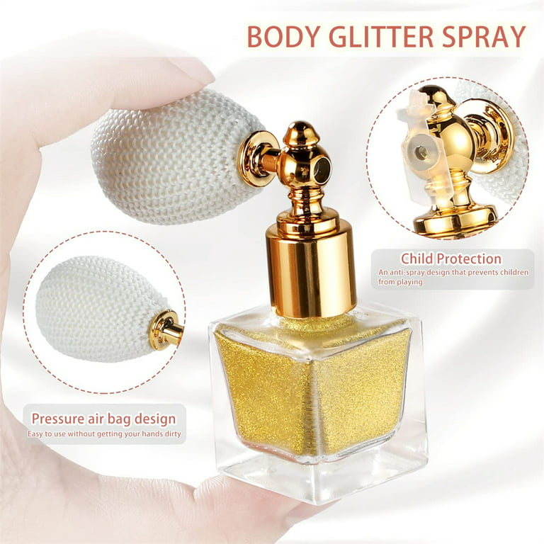 Gold Glitter Spray Makeup