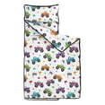 thumbnail image 2 of Monster Cartoon Truck White Pattern Teens Toddler Nap Mat with Pillow, Sleeping Mat Bag for Preschool Daycare 50"x20", 2 of 6