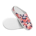 thumbnail image 3 of Daiia Japanese Cherry Blossoms Print Women’s Fuzzy Slippers Memory Foam Lightweight House Shoes Cozy Loafer Flannel House Shoes-37/38, 3 of 7