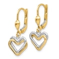 thumbnail image 2 of Auriga Mother's Day Gift 14K Two-tone Gold Heart Dangle Earrings Valentine's Day Gift for Women, 2 of 5