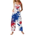 thumbnail image 2 of Iaqnaocc 4th of July Women's Jumpsuits Independence Day American Flag Stars Sleeveless Jumpsuits Rompers Casual Adjustable Strap Jumpsuits Fashion Overalls Sky Blue L, 2 of 5