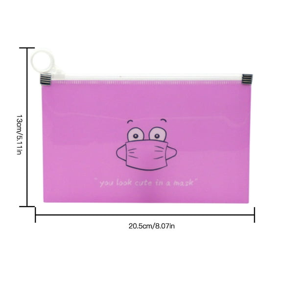 Cartoon Design Mask Storage Bag Outdoor Hiking Traveling Camping Face Dust Mask Holder Pouch