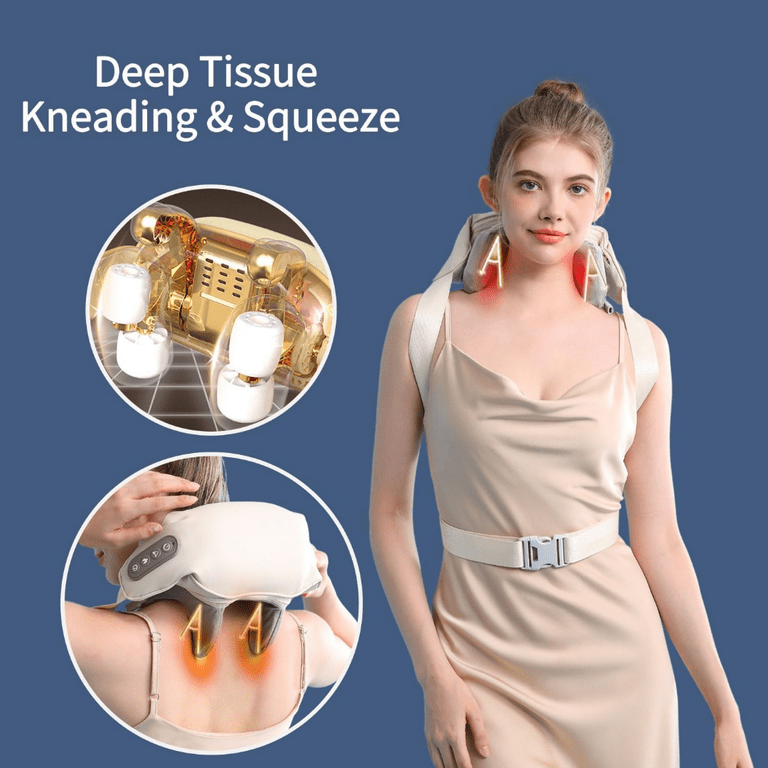 Rechargeable Kneading Neck Trapezius Muscle Massage Deep Tissue Pain Relief