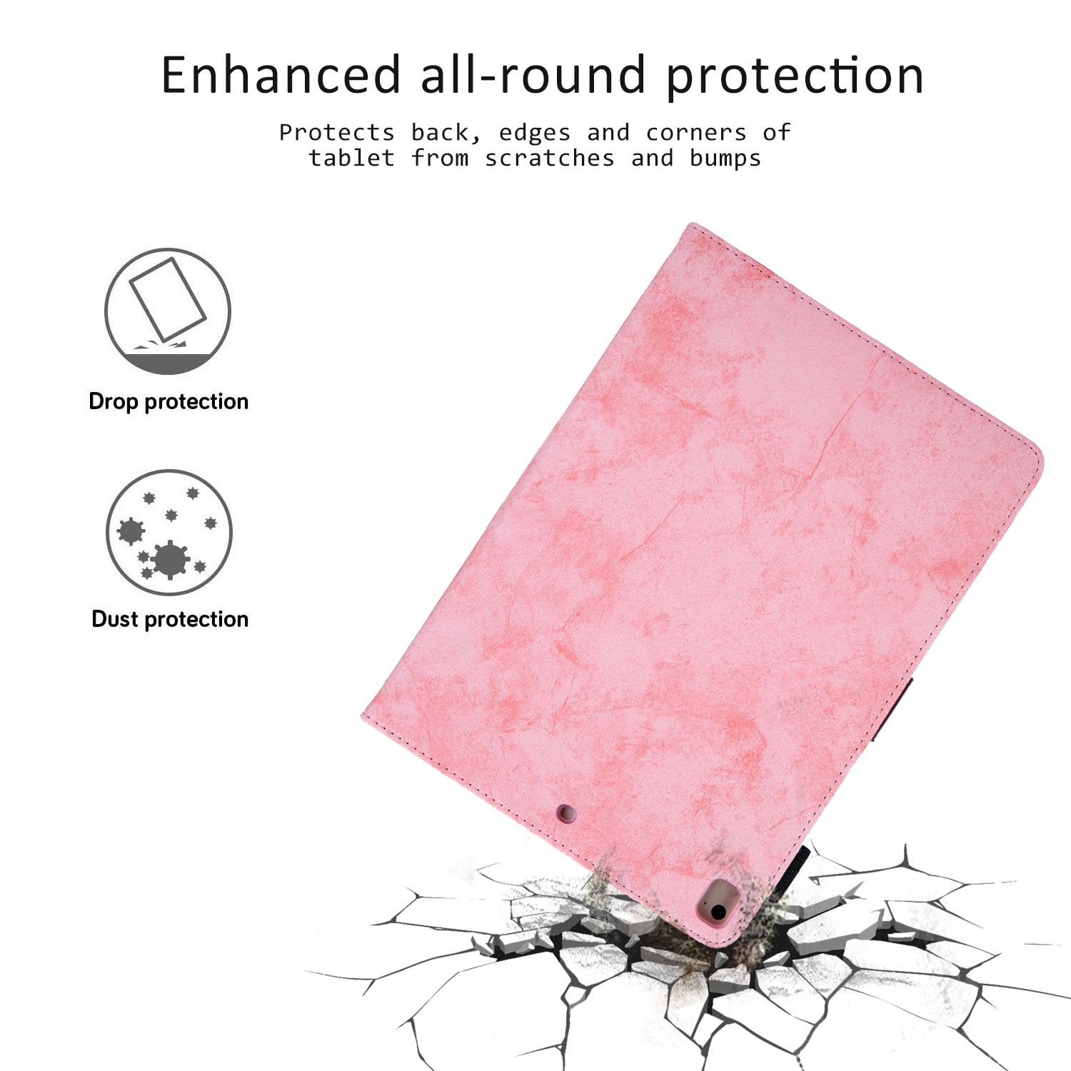 Allytech iPad 8th Gen 2020 Case 10.2 Inch, iPad 7th Gen 2019 Case, PU Leather Slim Fit Multi Angle Stand Smart Cover Auto Sleep Wake Shockproof Folio Flip Pencil Holder Case for Apple iPad 10.2",Pink