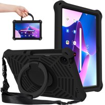 Dteck Case for Lenovo Tab M10 Plus 3rd Gen 10.6 inch Tablet (TB-125F/TB-128F) 2022, Heavy Duty Shockproof Case with 360° Rotating Stand Crossbody Shoulder Strap,Black