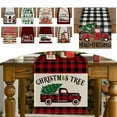 thumbnail image 4 of Merry Christmas Linen Table Runner Party Decor Plaid Dining Table Runner Holiday, 4 of 5