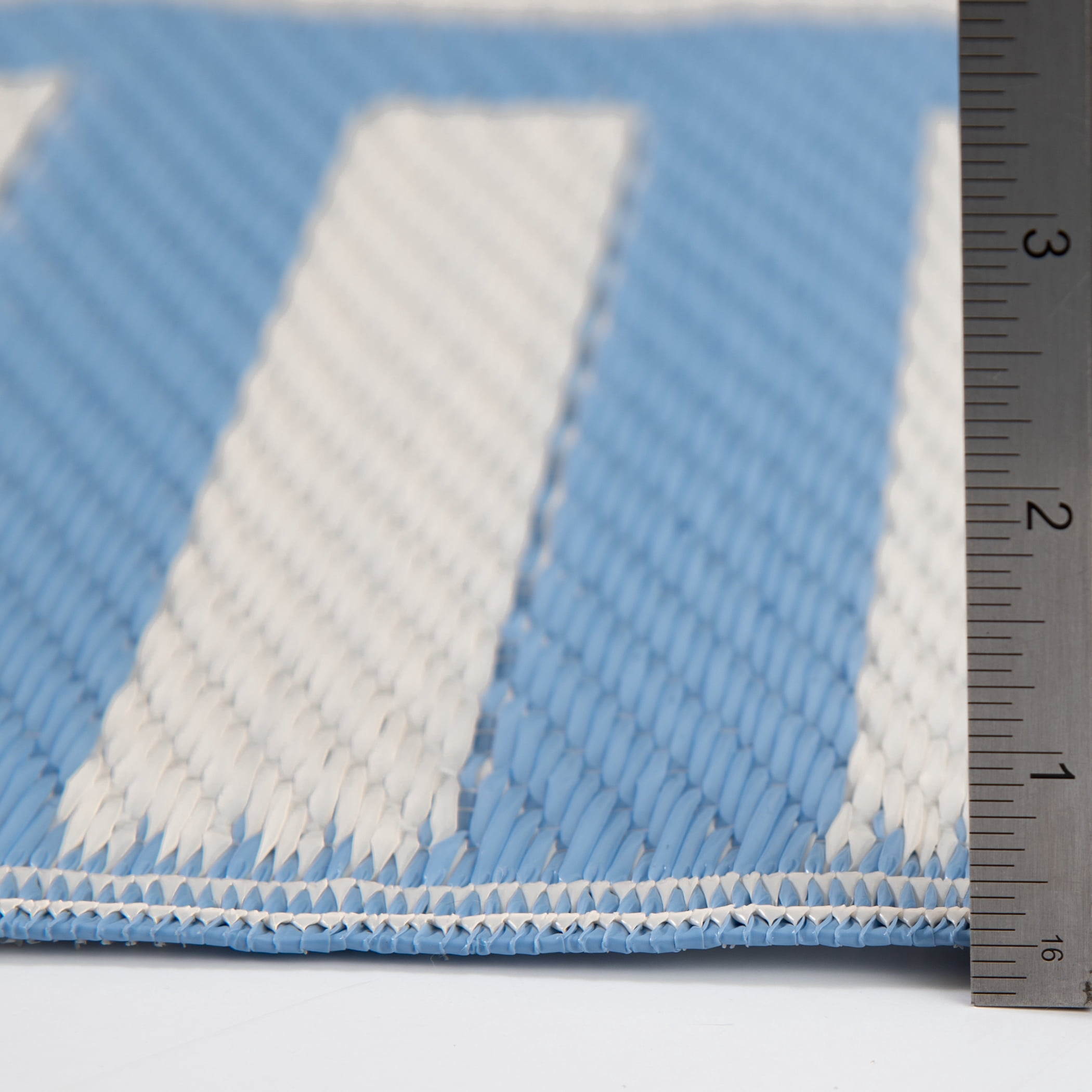 Mainstays Blue Border Stripe Plastic Outdoor Rug, 5'x7'