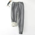thumbnail image 2 of cfhntfmh Womens Winter Sherpa Fleece Sweatpants Stretchy High Waist Joggers Pants Thick Thermal Trousers with Pockets（Gray,Small), 2 of 3