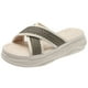 thumbnail image 2 of Sandalias Suela Gruesa Con Cruzadas para Playa Informales (Beige 38), 2 of 9