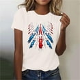 thumbnail image 6 of PXLKNZH Fun 4th of July Tops Women Independence Day Plus Size Short Sleeve Graphic Tees 2025 Summer V Neck Patriotic T-Shirts,Beige,XXL, 6 of 8