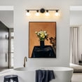thumbnail image 5 of Modern Bathroom Light Fixtures, 4 Light Vanity Lights Over Mirror, Black Wall Lamp with Clear Glass Shade for Living Room Cabinet Bedroom Porch, 5 of 8