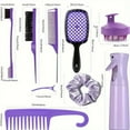 thumbnail image 4 of 12pcs/set Hair Styling Comb Set - Detangling Brush for All Hair Types - Teasing Rat Tail Comb - Silicone Scalp Massager - Shampoo Brush - Hairdressing Spray Bottle, 4 of 7