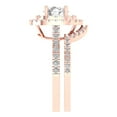 thumbnail image 3 of 1.8 ct Brilliant Round Cut Moissanite 18K Rose Gold Halo Solitaire with Accents Engagement Bridal Wedding Ring Band Set size 8, 3 of 7