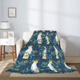 thumbnail image 2 of Throw Blanket for Couch Sofa and Bed, Cartoon Cute Cockatoo Plant Super Soft Plush Throw Blanket, Fuzzy Cuteness Comfy Warm Washable Flannel Blanket & Throws for All Season 60"x50", 2 of 5