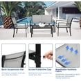 thumbnail image 6 of VINGLI 4 Pieces Patio Conversation Set Patio Furniture Set with Loveseat and Coffee Table, Outdoor Sofa Garden Lawn,Patio Chairs for Poolside Porch (Grey), 6 of 7