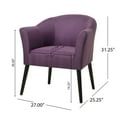 thumbnail image 3 of GDF Studio Fayette Contemporary Fabric Club Chair, Plum and Matte Black, 3 of 8