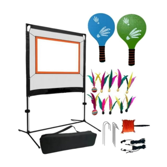 QualitChoice Badminton Net Comprehensive Set With Portable Storage Bag Rackets Shuttlecocks And Easy Setup Stand 10 Shuttlecocks