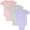 Pink purple white, variant on Cozeeme Newborn Baby Boys 3 Pack Bodysuits Newborn to Infant