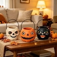 thumbnail image 4 of Clearance Halloween Candy Bucket, Resin Skeleton Pumpkin Pails with Handles, Vintage Mini Treat Bowls for Fall Table Mantel Party Decor, 4 of 5