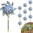 thumbnail image 1 of 10 Pack Bird Deterrents for OutsideReflective Pinwheels for Yard and Garden Decor, Wind Spinners Outdoor Bird Repellent Devices Windmills Bird Repellent for Patio Farm Orchard (Silver), 1 of 7