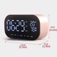 thumbnail image 2 of Réveil Sans Fil Bluetooth LED - Double Haut-Parleur avec Surface Miroir - Rappel de Temps - Décoration de Chambre, Or, 2 of 5
