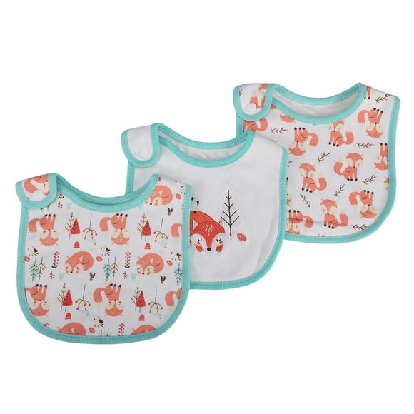 Baberos de Bandana Ecomeon 3 piezas de Algodón para bebés Zorro