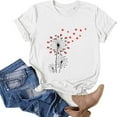thumbnail image 5 of DeHolifer Women's T-shirts Dandelion Graphic Printed Short Sleeve Crewneck T-shrits Modal Casual Fashion Blouse Tops White M, 5 of 5