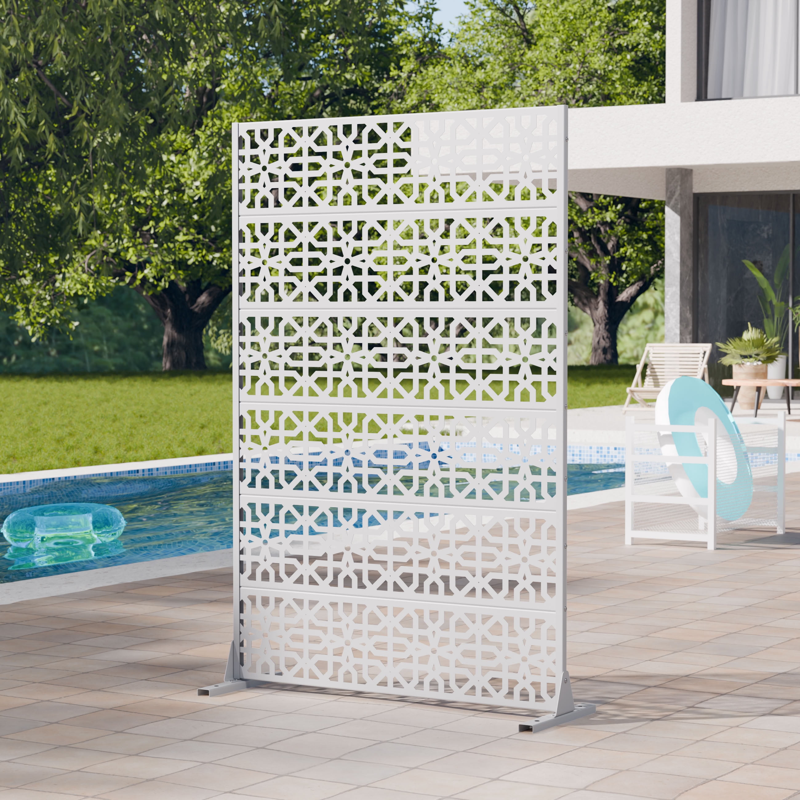 MAYEERTY 6 Panels Outdoor Privacy Screen, Metal Decorative Privacy Fence, Privacy Panel for Patio, Balcony, Backyard, Garden
